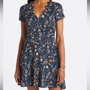 Floral Trinity Knit Scalloped Dress